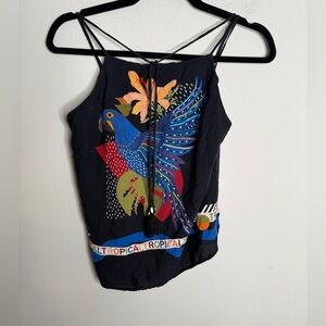 FARM Rio Black Tropical Parrot Camisole